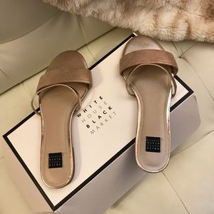 WHBM Rose Gold Sandals - Size 7
